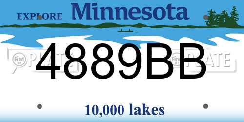 4889BB Minnesota License Plate