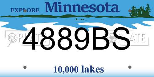 4889BS Minnesota License Plate