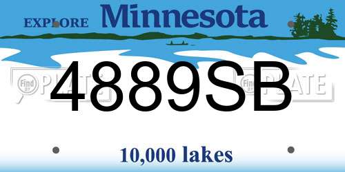 4889SB Minnesota License Plate
