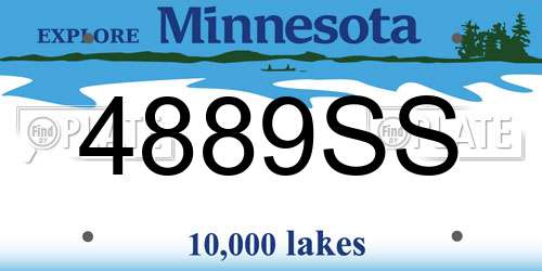 4889SS Minnesota License Plate