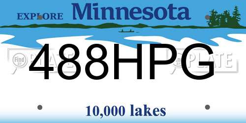 488HPG Minnesota License Plate