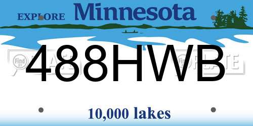 488HWB Minnesota License Plate