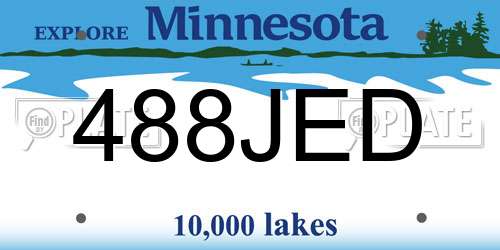488JED Minnesota License Plate