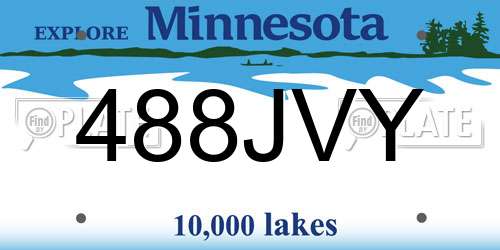 488JVY Minnesota License Plate