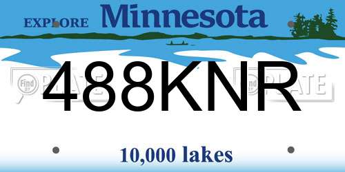 488KNR Minnesota License Plate