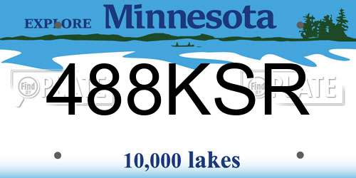 488KSR Minnesota License Plate