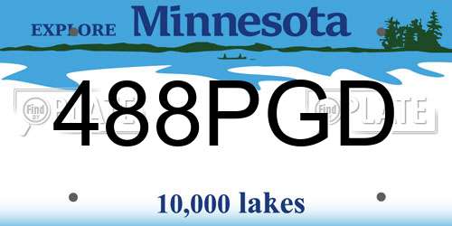 488PGD Minnesota License Plate