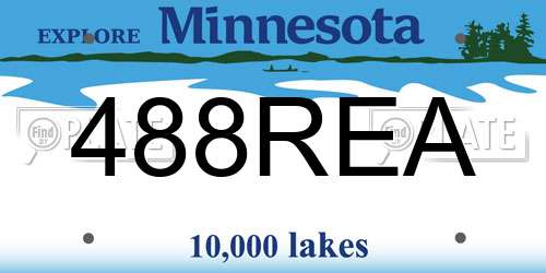 488REA Minnesota License Plate