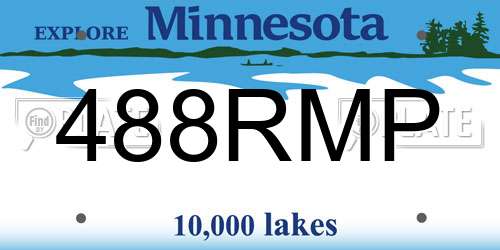 488RMP Minnesota License Plate