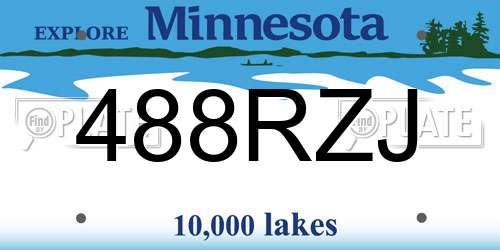 488RZJ Minnesota License Plate