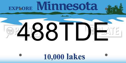 488TDE Minnesota License Plate
