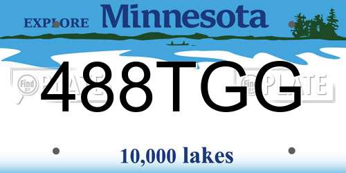 488TGG Minnesota License Plate
