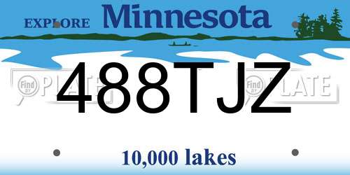 488TJZ Minnesota License Plate