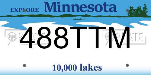 488TTM Minnesota License Plate