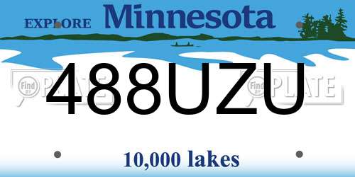 488UZU Minnesota License Plate