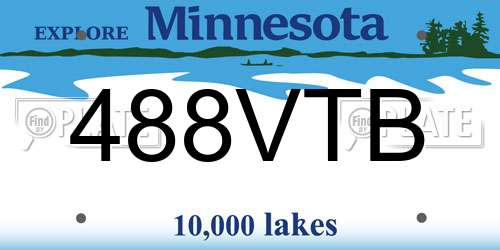 488VTB Minnesota License Plate