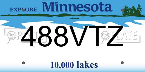 488VTZ Minnesota License Plate