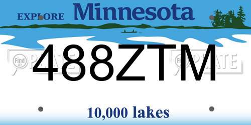 488ZTM Minnesota License Plate