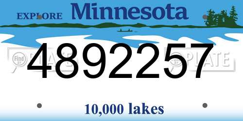 4892257 Minnesota License Plate