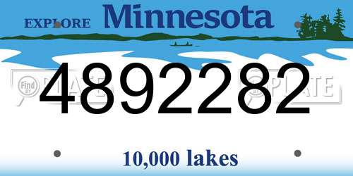 4892282 Minnesota License Plate