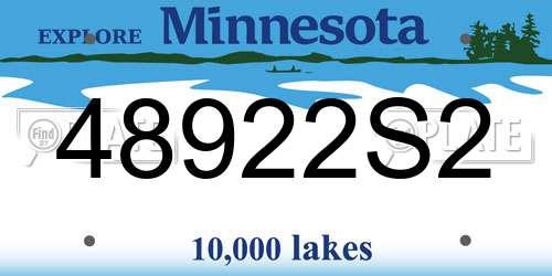 48922S2 Minnesota License Plate