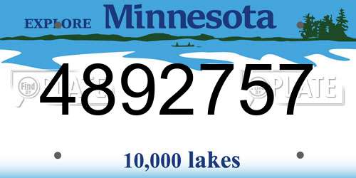 4892757 Minnesota License Plate