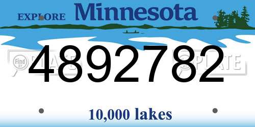 4892782 Minnesota License Plate