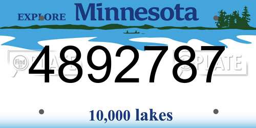 4892787 Minnesota License Plate
