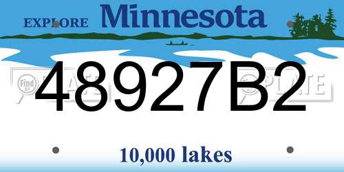 48927B2 Minnesota License Plate