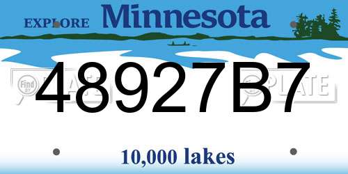 48927B7 Minnesota License Plate