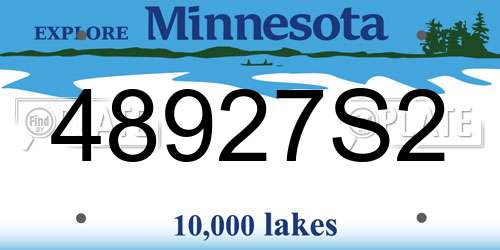 48927S2 Minnesota License Plate