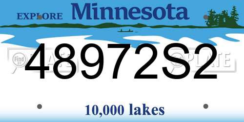 48972S2 Minnesota License Plate