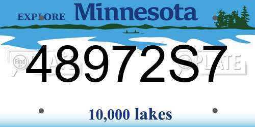 48972S7 Minnesota License Plate