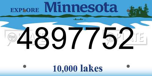 4897752 Minnesota License Plate
