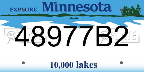 48977B2 Minnesota License Plate