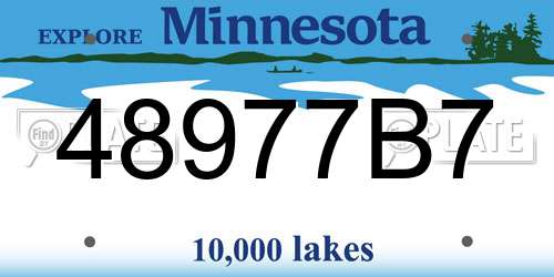 48977B7 Minnesota License Plate