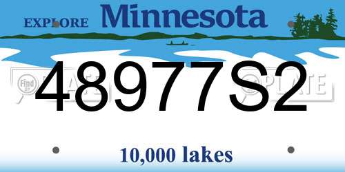 48977S2 Minnesota License Plate