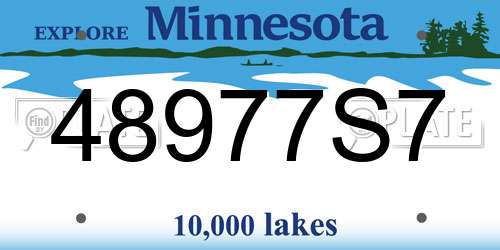 48977S7 Minnesota License Plate