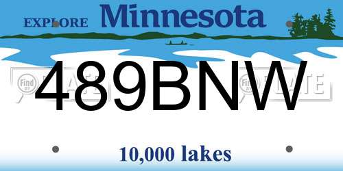 489BNW Minnesota License Plate