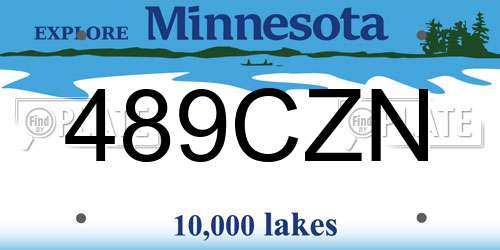 489CZN Minnesota License Plate