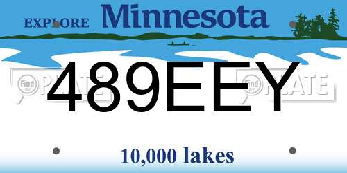 489EEY Minnesota License Plate