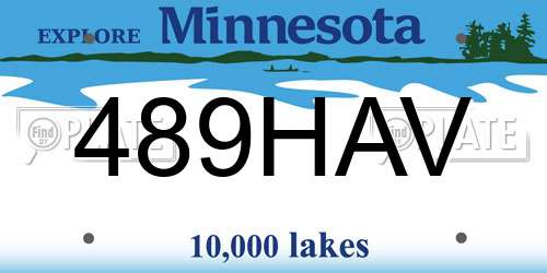 489HAV Minnesota License Plate