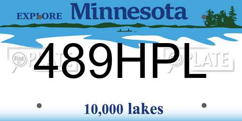 489HPL Minnesota License Plate