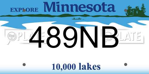 489NB Minnesota License Plate