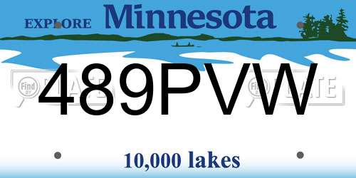 489PVW Minnesota License Plate