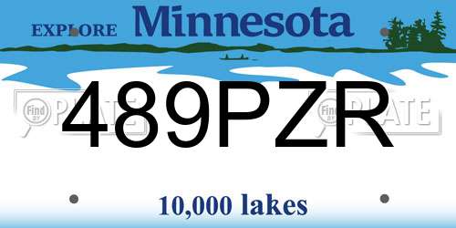 489PZR Minnesota License Plate