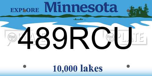 489RCU Minnesota License Plate