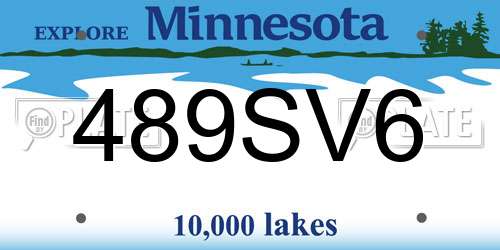 489SV6 Minnesota License Plate