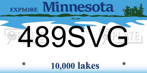 489SVG Minnesota License Plate