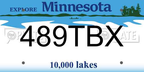 489TBX Minnesota License Plate